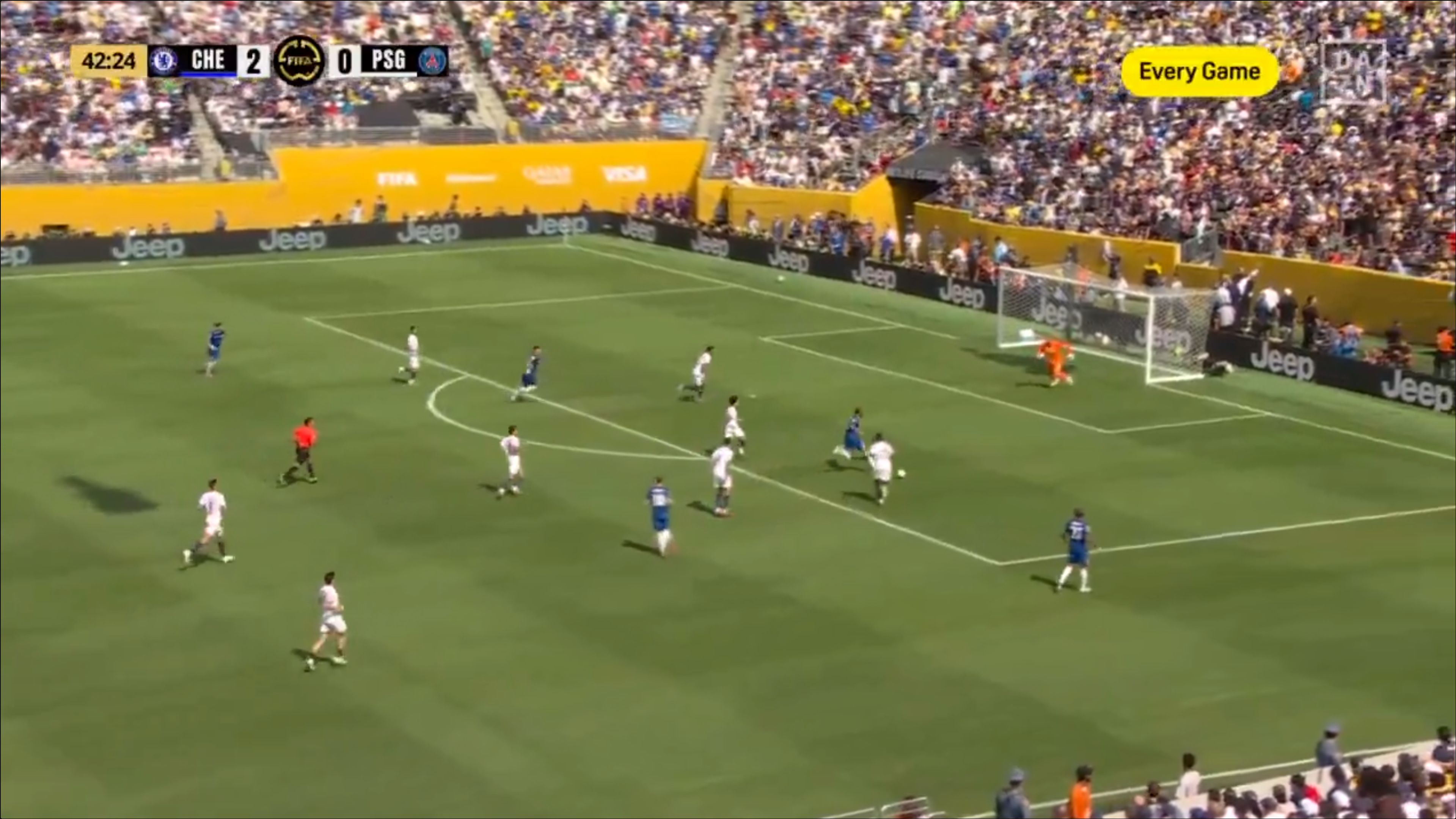 Cole Palmer threads a pass to Joao Pedro who finishes neatly.