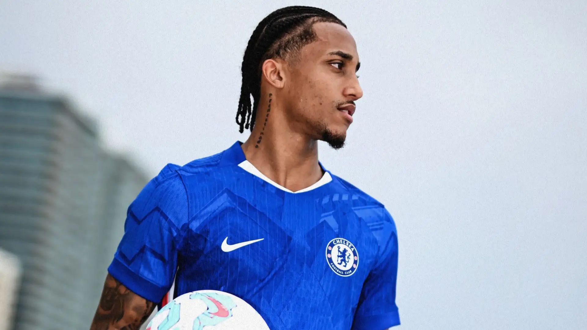 Joao Pedro in his first Chelsea photoshoot.