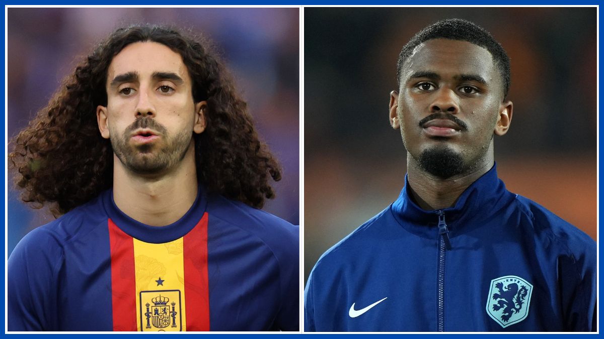 Marc Cucurella and Jorrel Hato in a photo montage. (Photo by Alexander Hassenstein/Getty Images)
