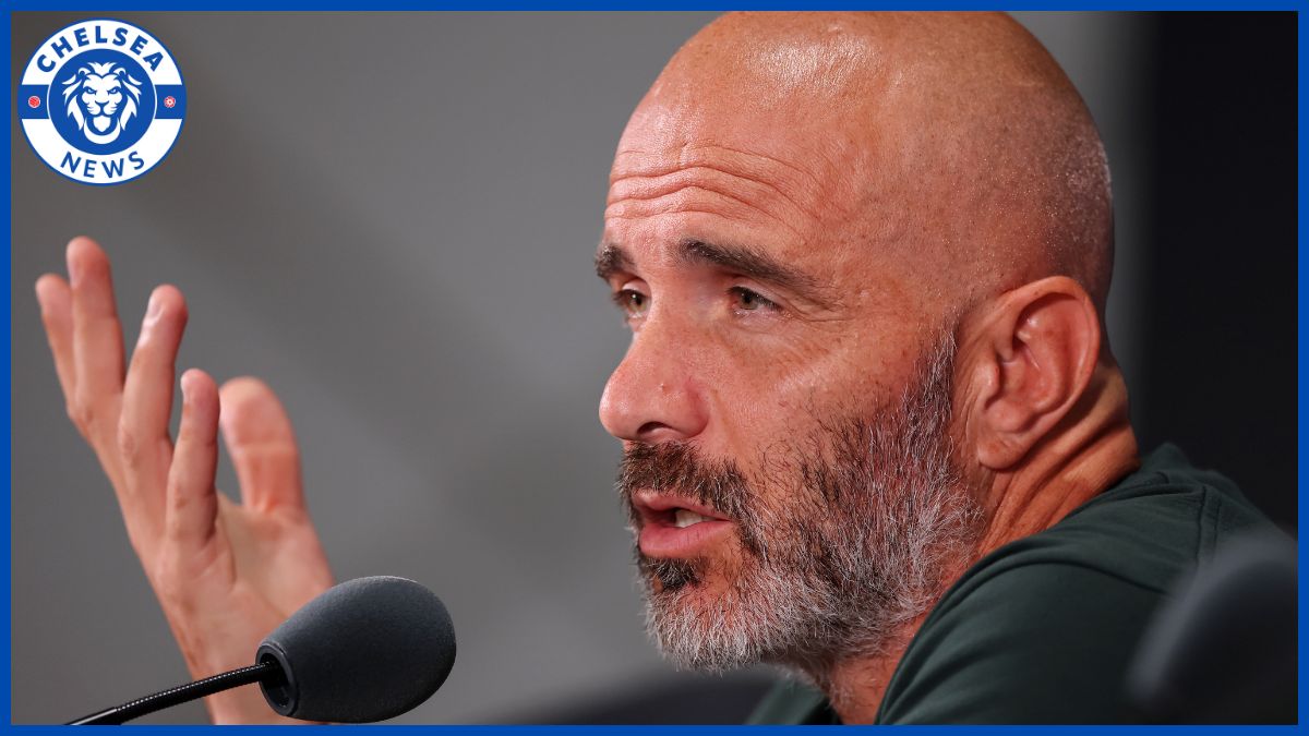 Enzo Maresca speaks at his press conference.