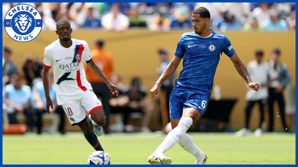 Levi Colwill playing against PSG.