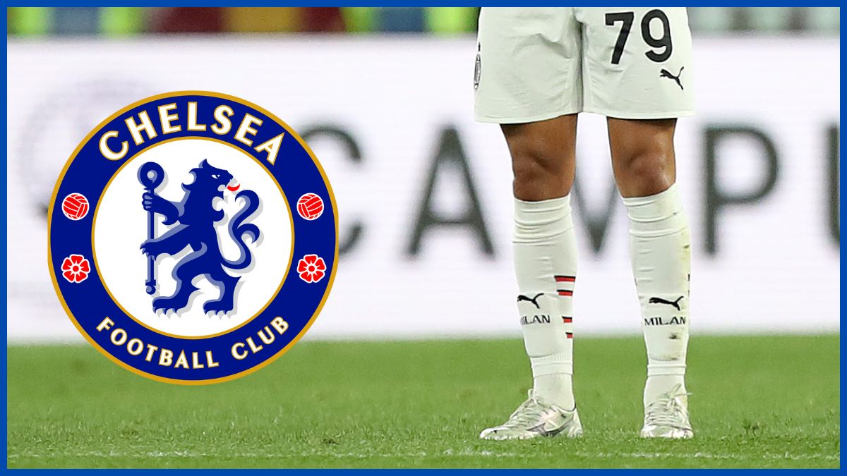 Joao Felix with a Chelsea logo.