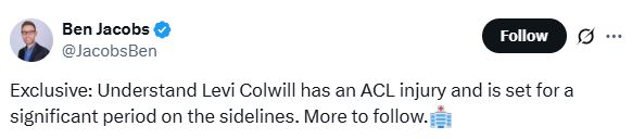 Ben Jacobs gets the scoop on Levi Colwill's devastating injury.