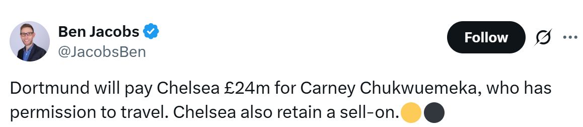 Ben Jacobs on Carney Chukwuemeka and a £24m fee.