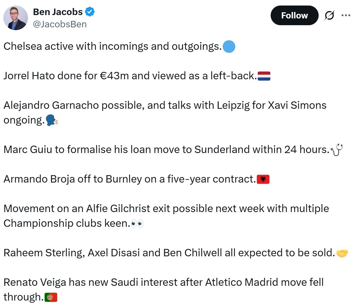 Ben Jacobs on Saudi Arabian interest in Renato Veiga.