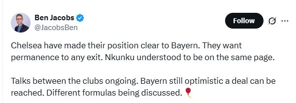 Christopher Nkunku the subject of talks between Bayern Munich and Chelsea.