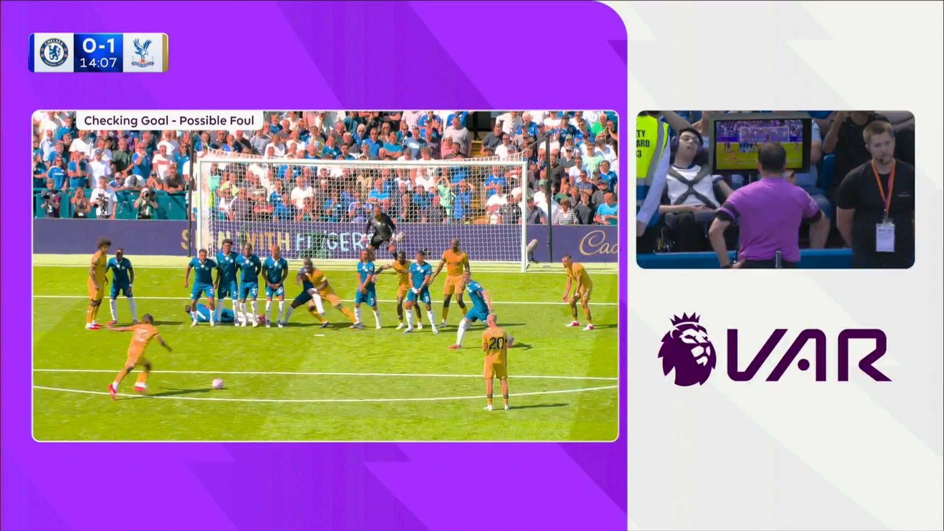 Eberi Eze fires a shot at Chelsea's goal.