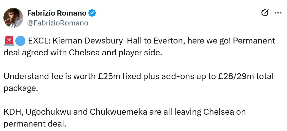 “Here we go” declared in potential £28m deal by Fabrizio Romano as Chelsea continue busy week “Here we go” declared in potential £28m deal by Fabrizio Romano as Chelsea continue busy week