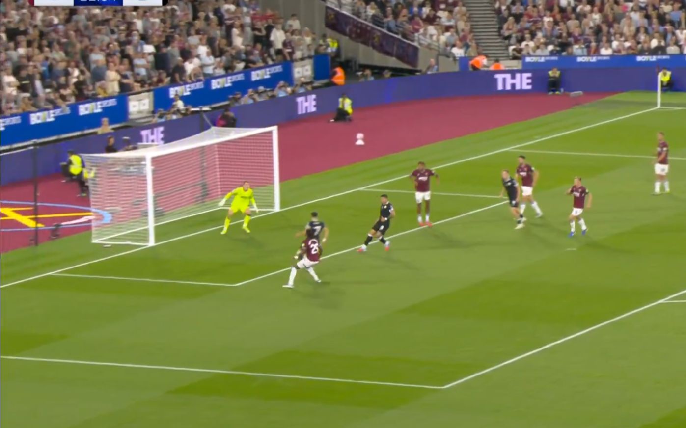 Pedro Neto finishes first time against West Ham.