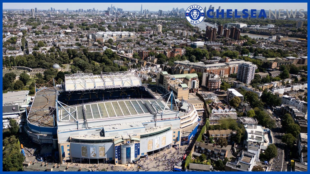 Stamford Bridge vista do ar.