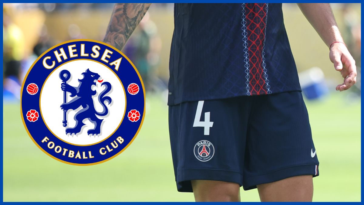 Lucas Beraldo with a Chelsea logo.