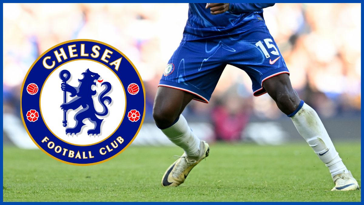 Nicolas Jackson with a Chelsea logo.