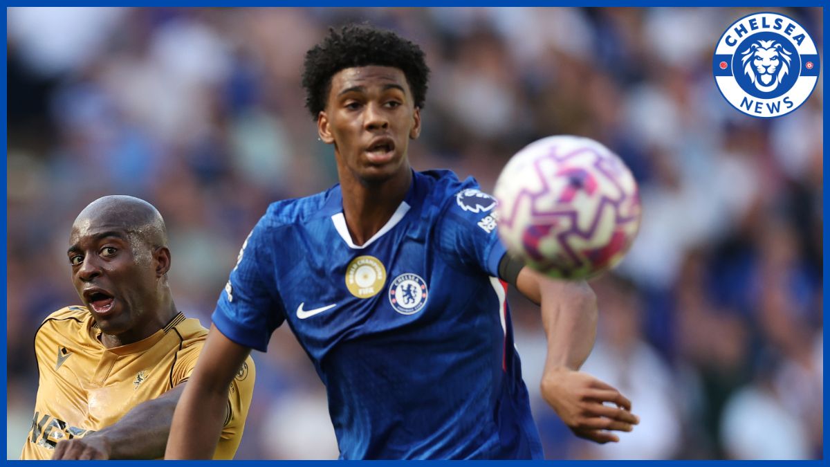 Josh Acheampong battles for the ball.