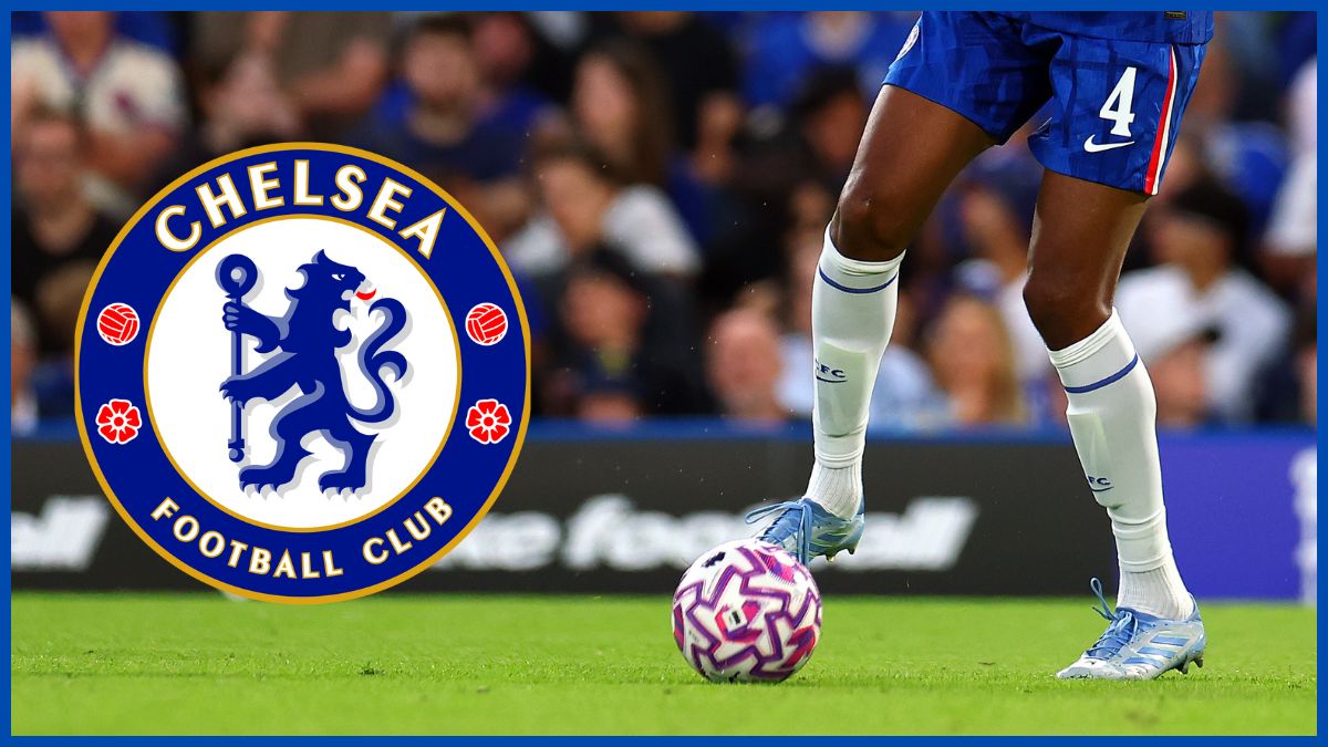 Tosin Adarabioyo with a Chelsea logo.
