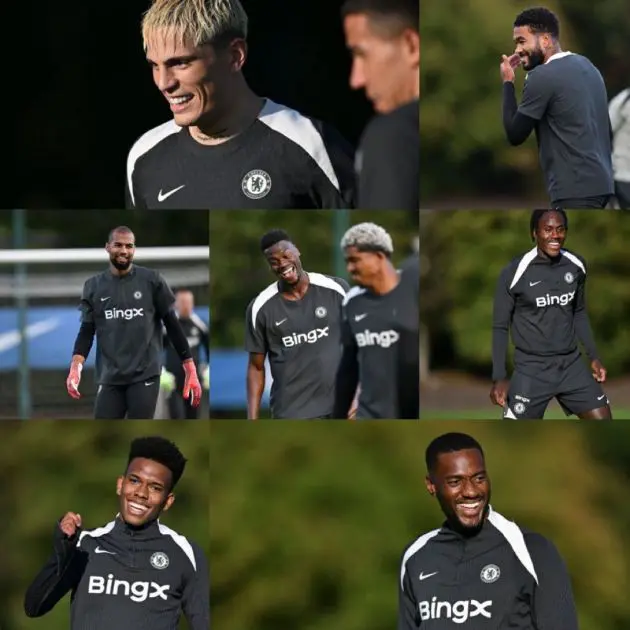 Chelsea's players train in an international week.