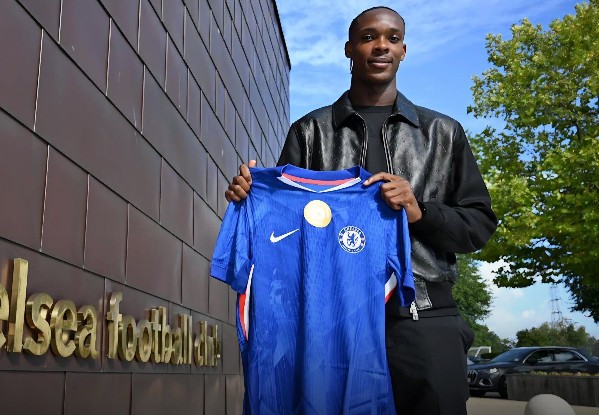 Emanuel Emegha at Cobham after signing for Chelsea.