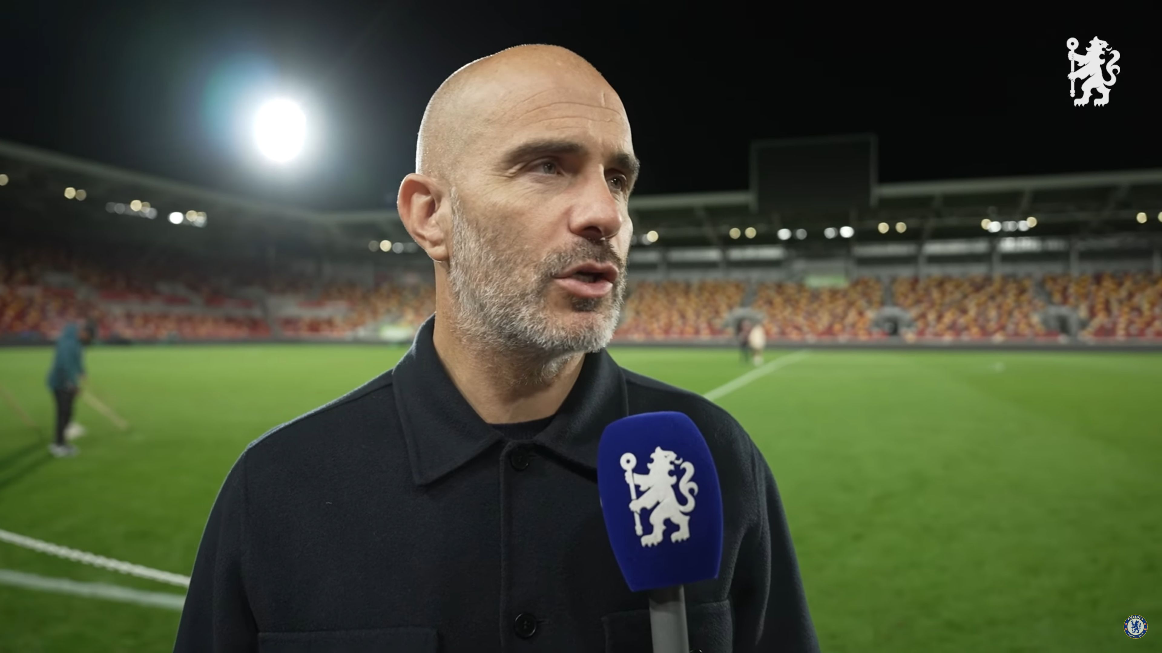 Enzo Maresca speaks to Chelsea TV after full time.