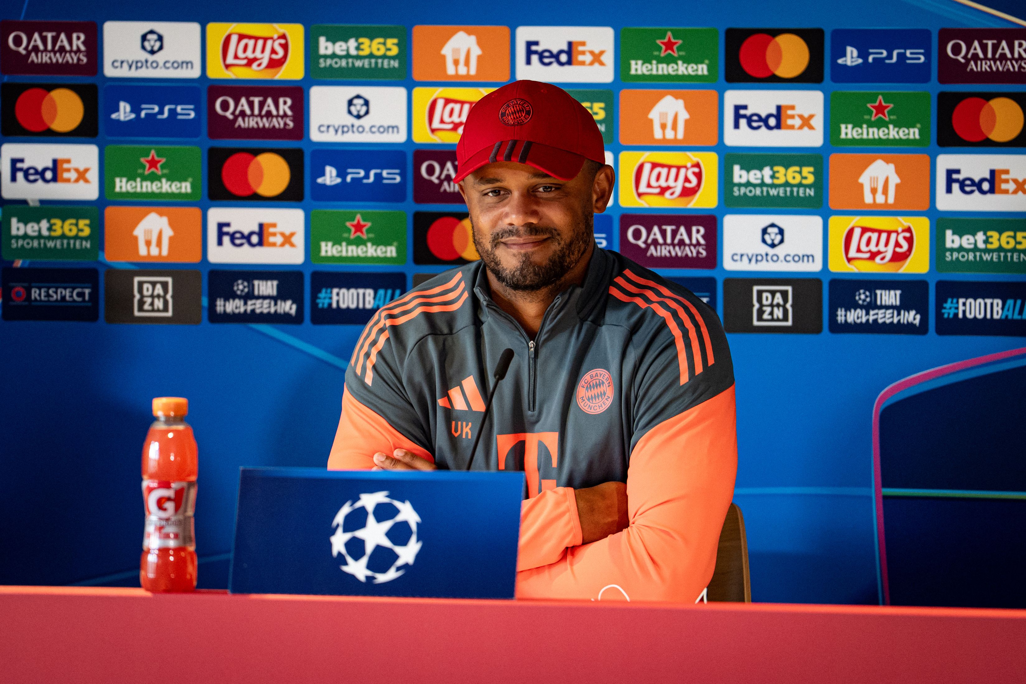 Vincent Kompany speaks to the media.