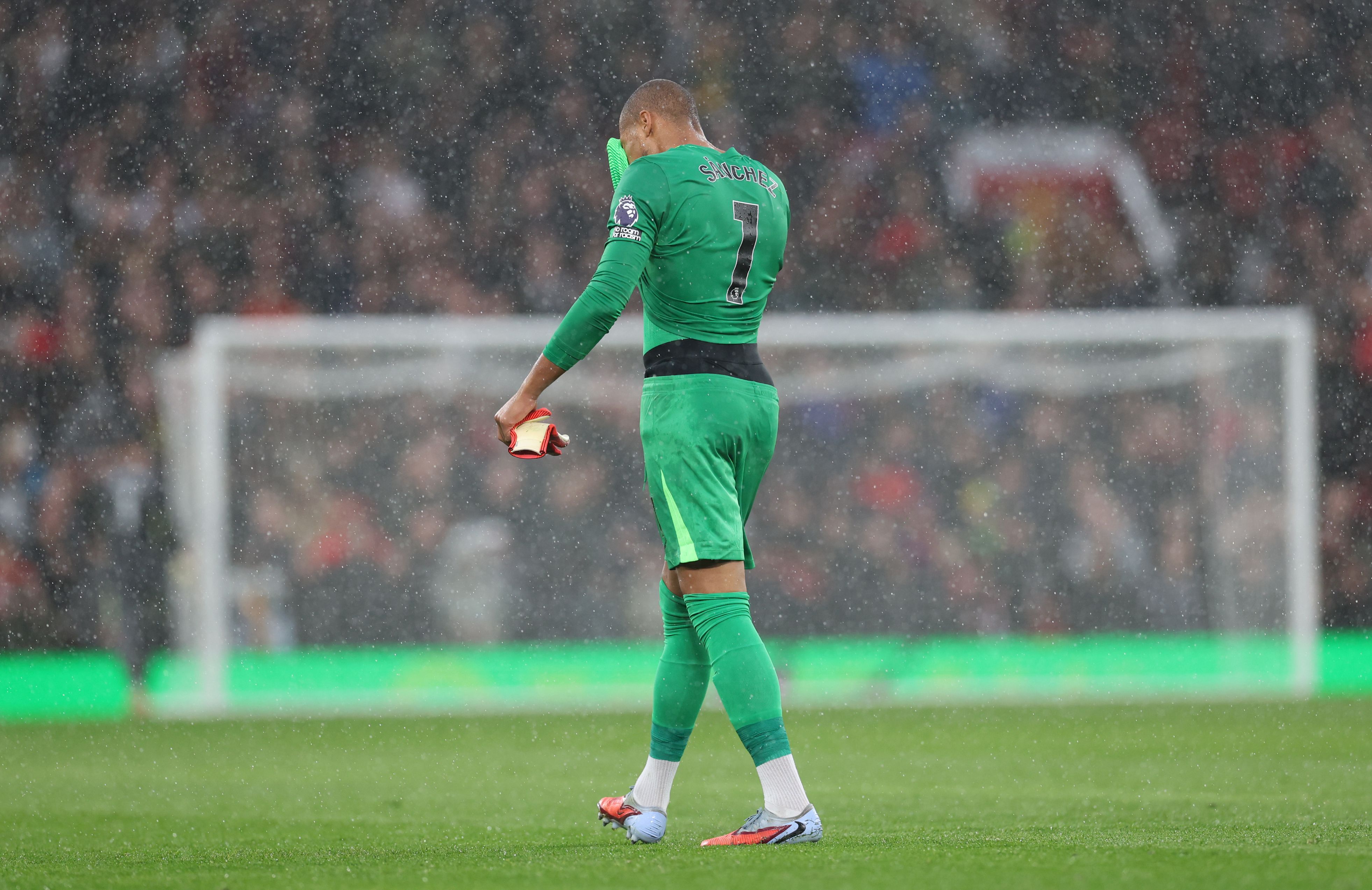 Robert Sanchez sent off against Manchester United.