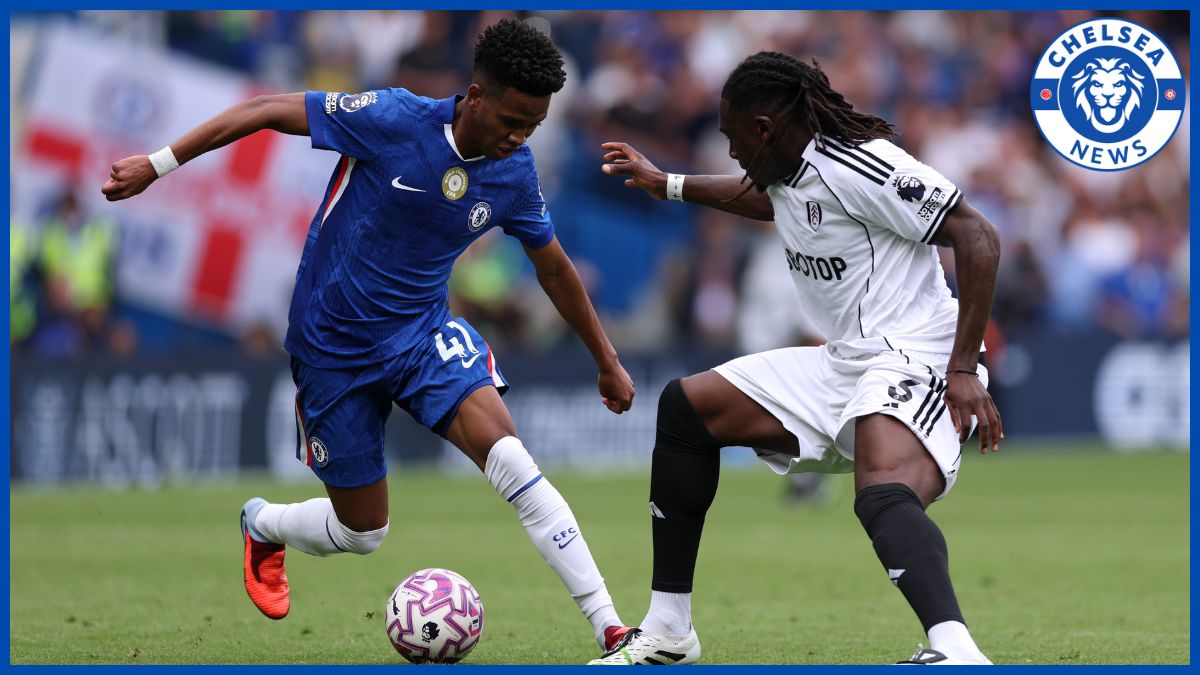 Estevao Willian takes on Calvin Bassey.