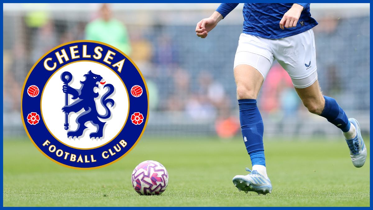 Jarrad Branthwaite with a Chelsea logo.