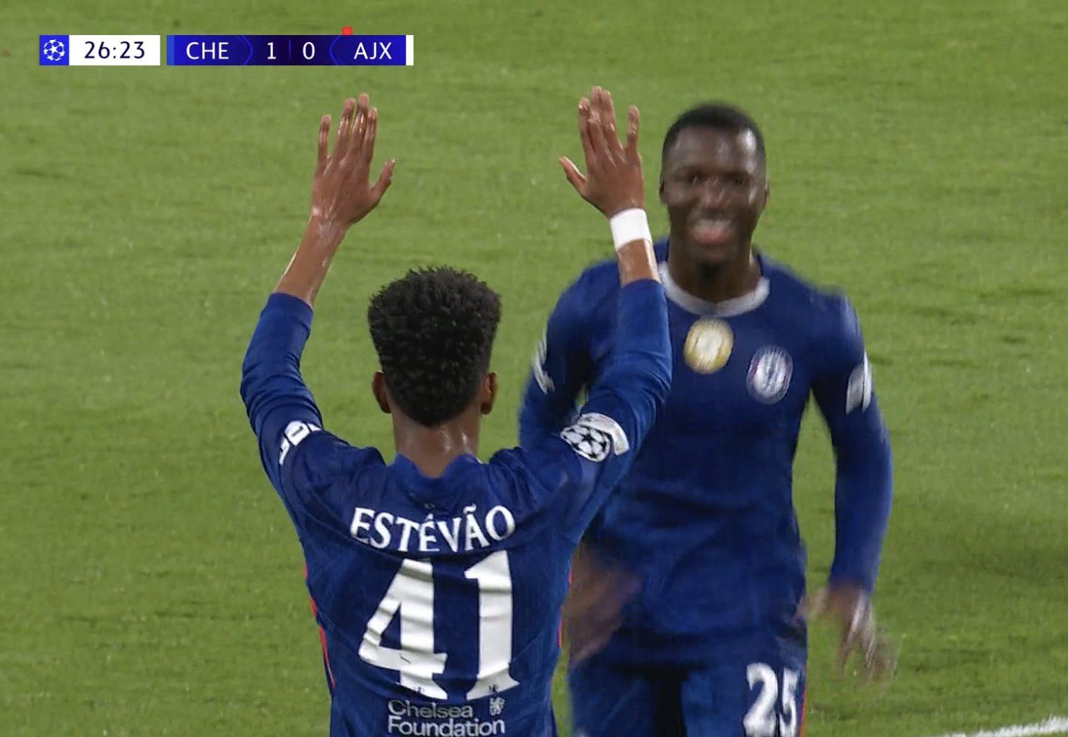 Chelsea celebrate a second goal after Moises Caicedo smashes one in.
