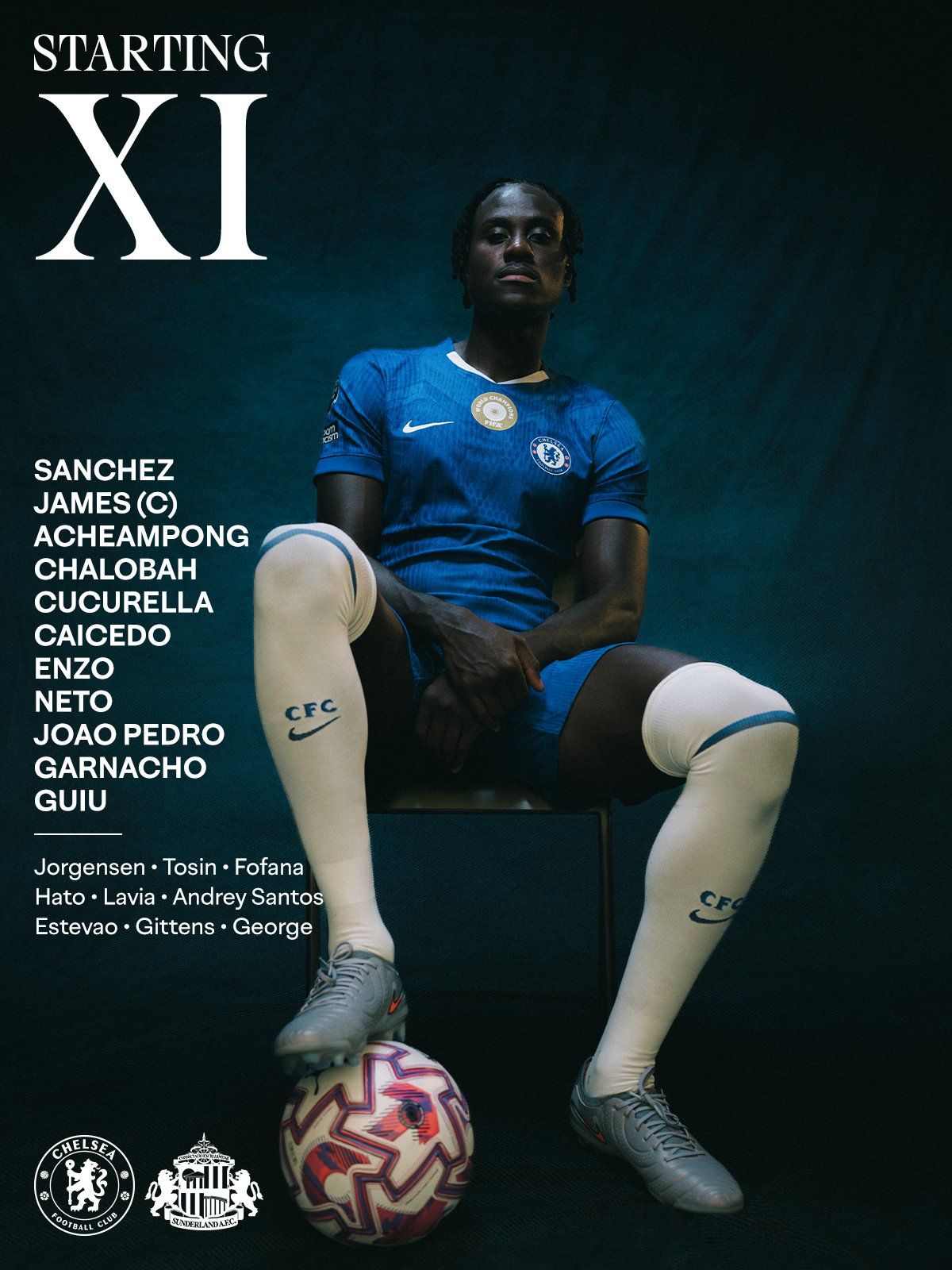 Chelsea's team to face Sunderland.