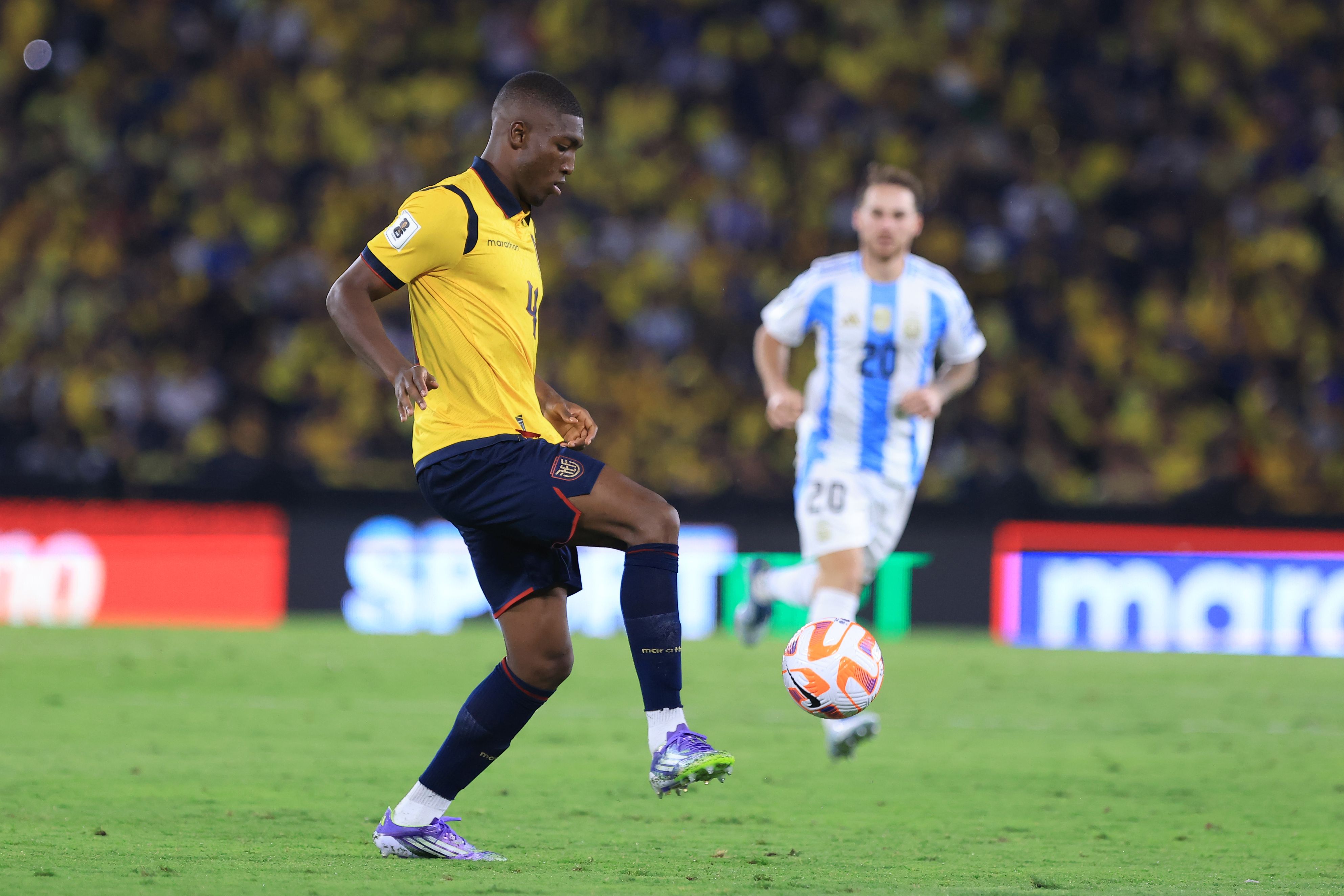 Joel Ordonez in action for Ecuador.