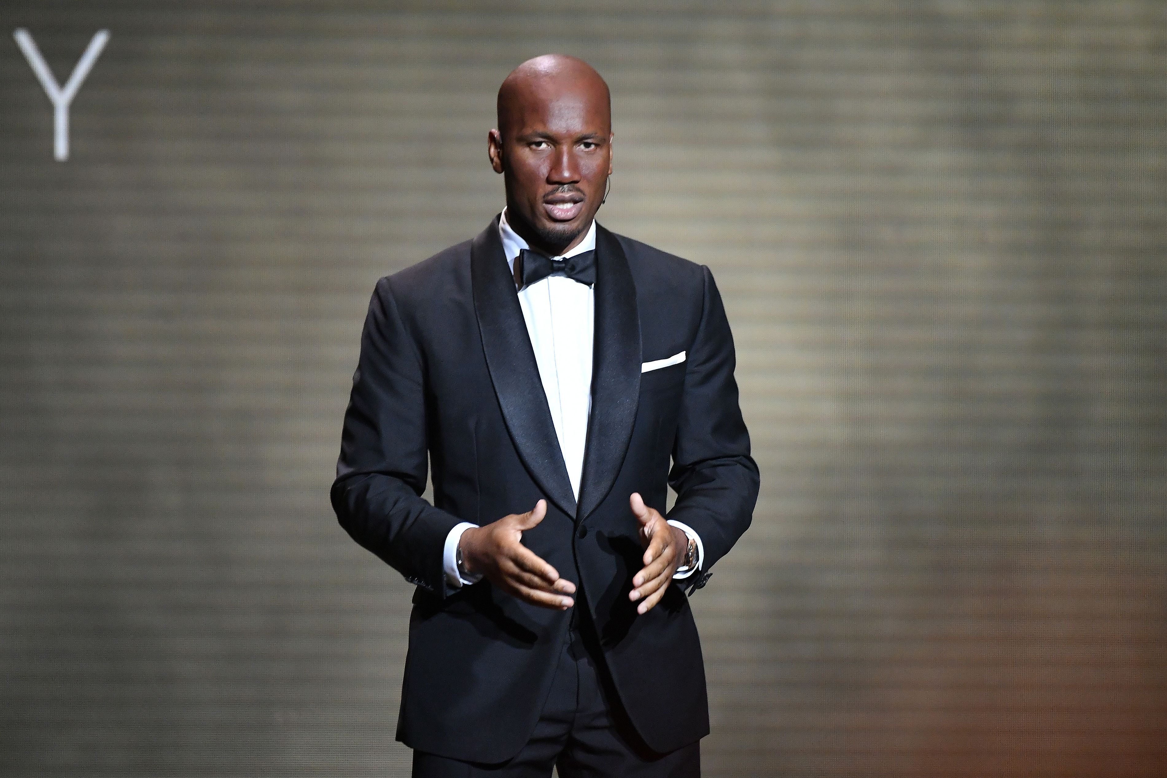 Didier Drogba at an awards ceremony.