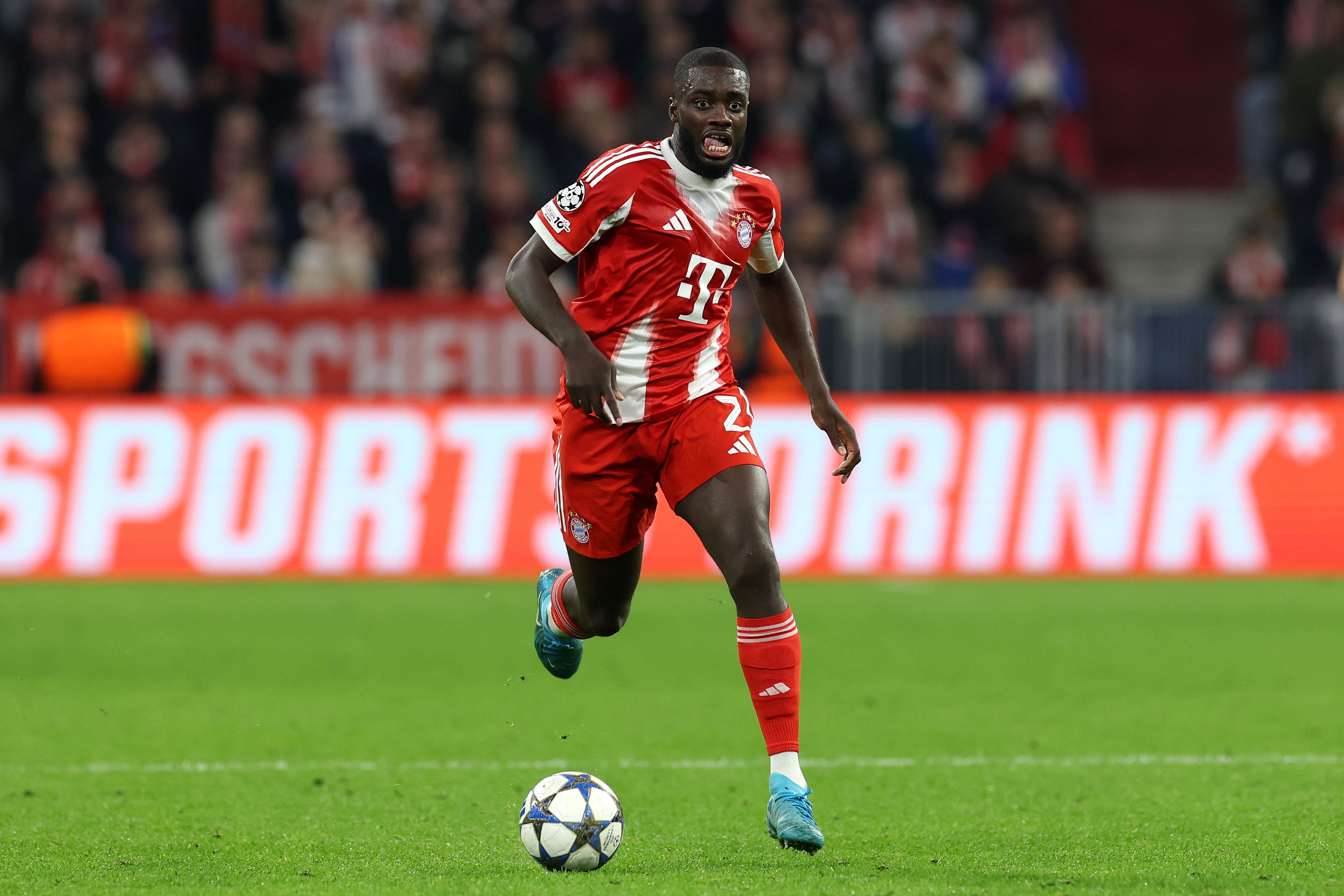 Dayot Upamecano in action for Bayern Munich.