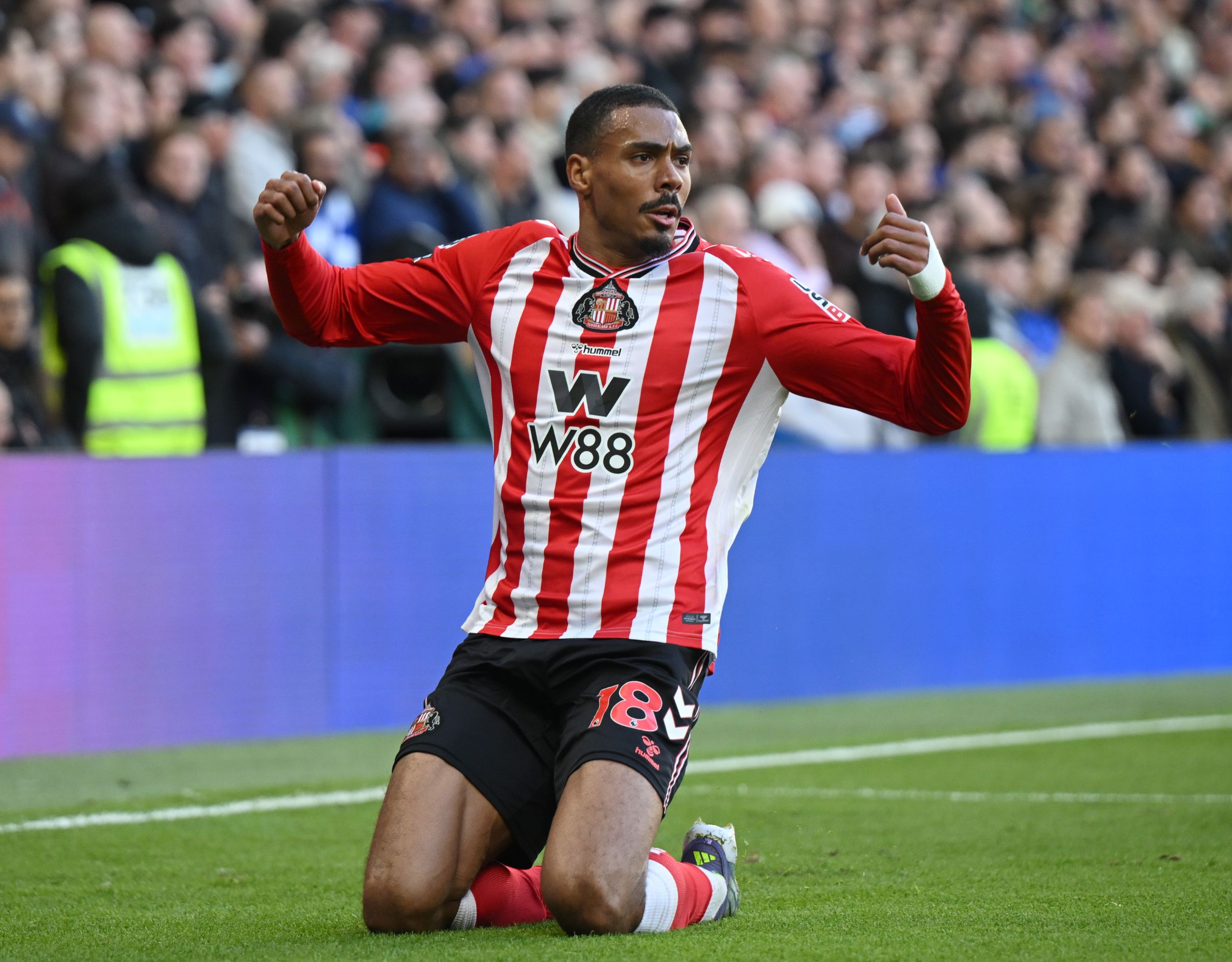 Wilson Isidor celebrates scoring for Sunderland.