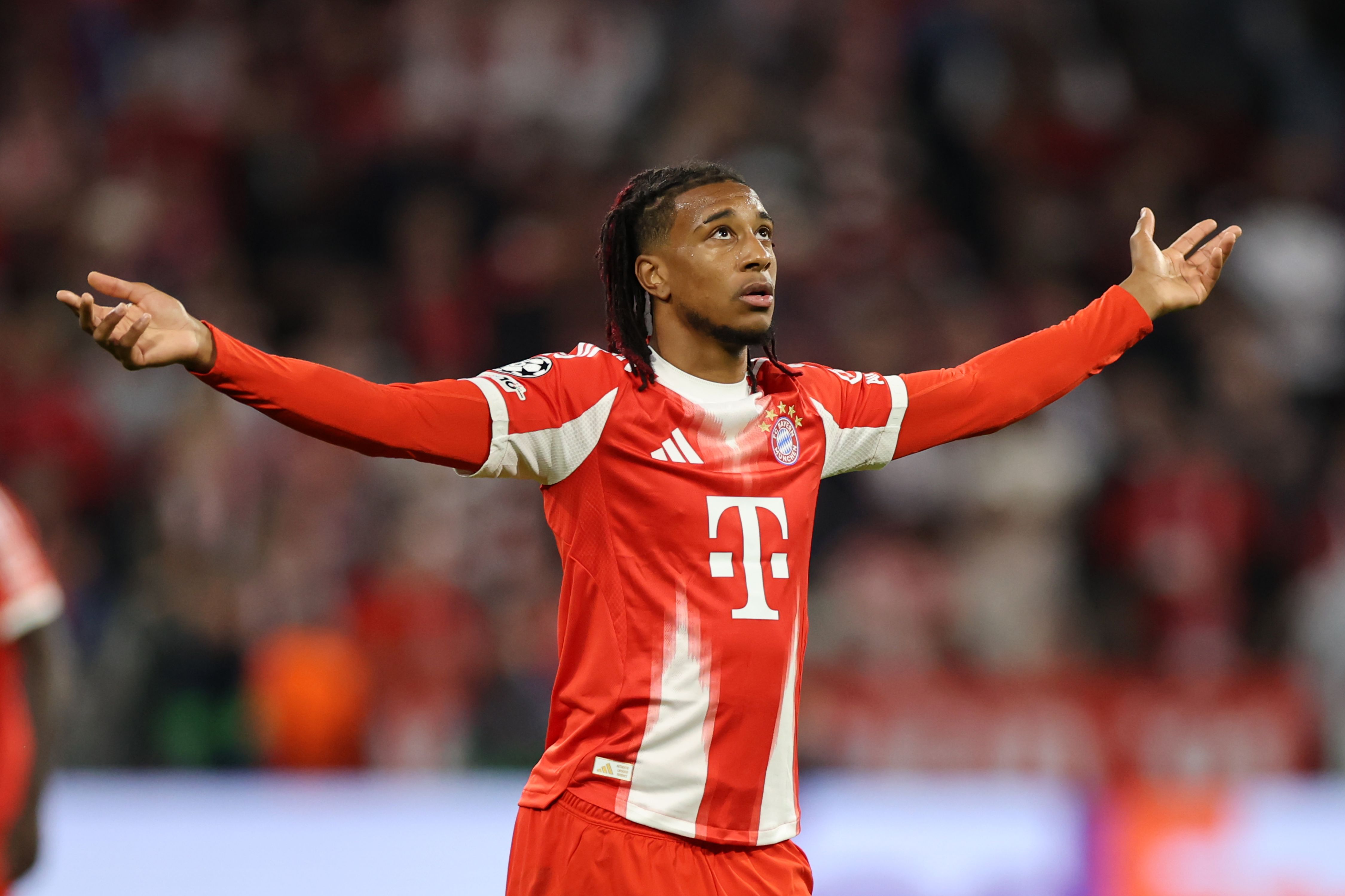 Michael Olise in action for Bayern Munich.