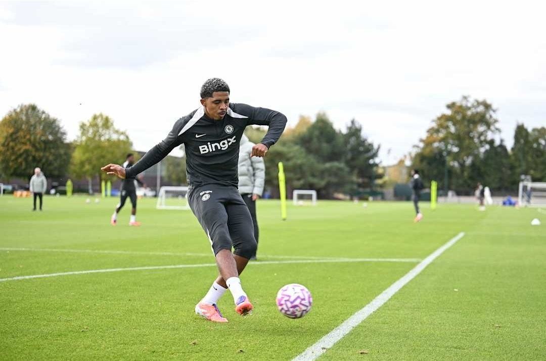 Welsey Fofana in Chelsea training.