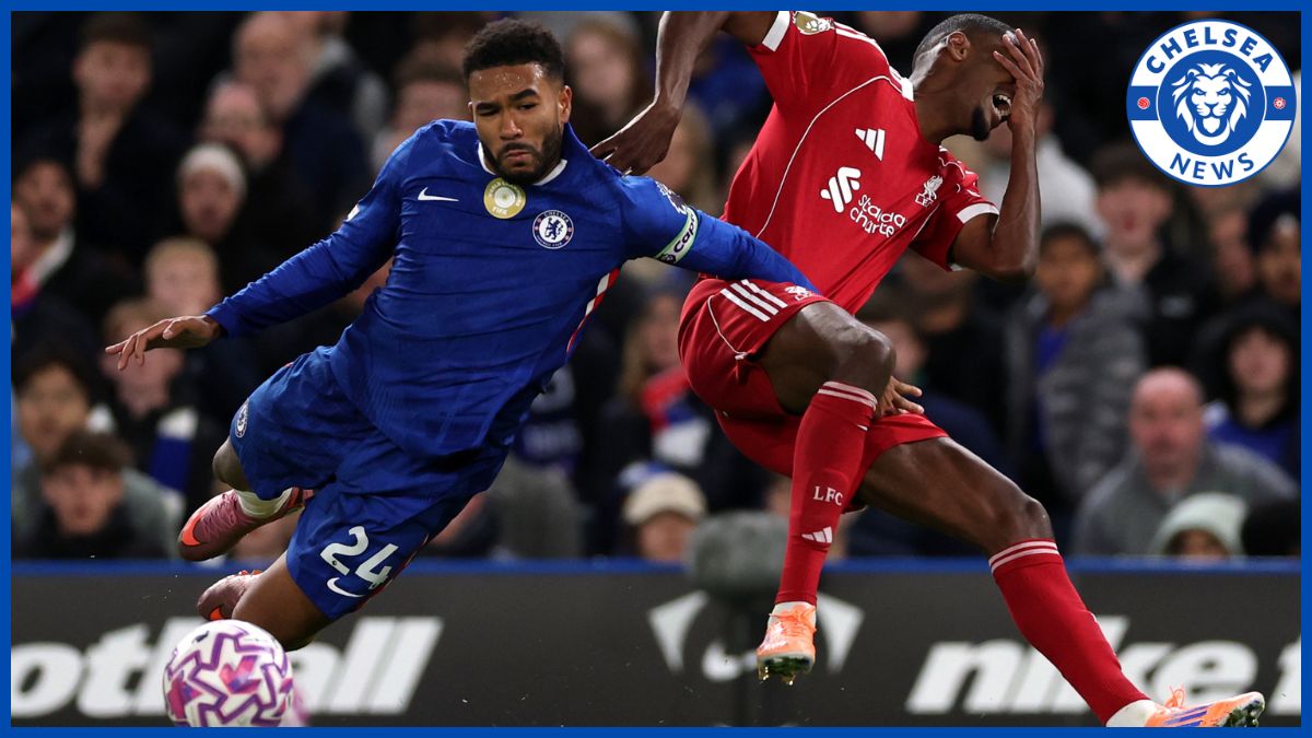 Reece James gets physical with Alexander Isak.