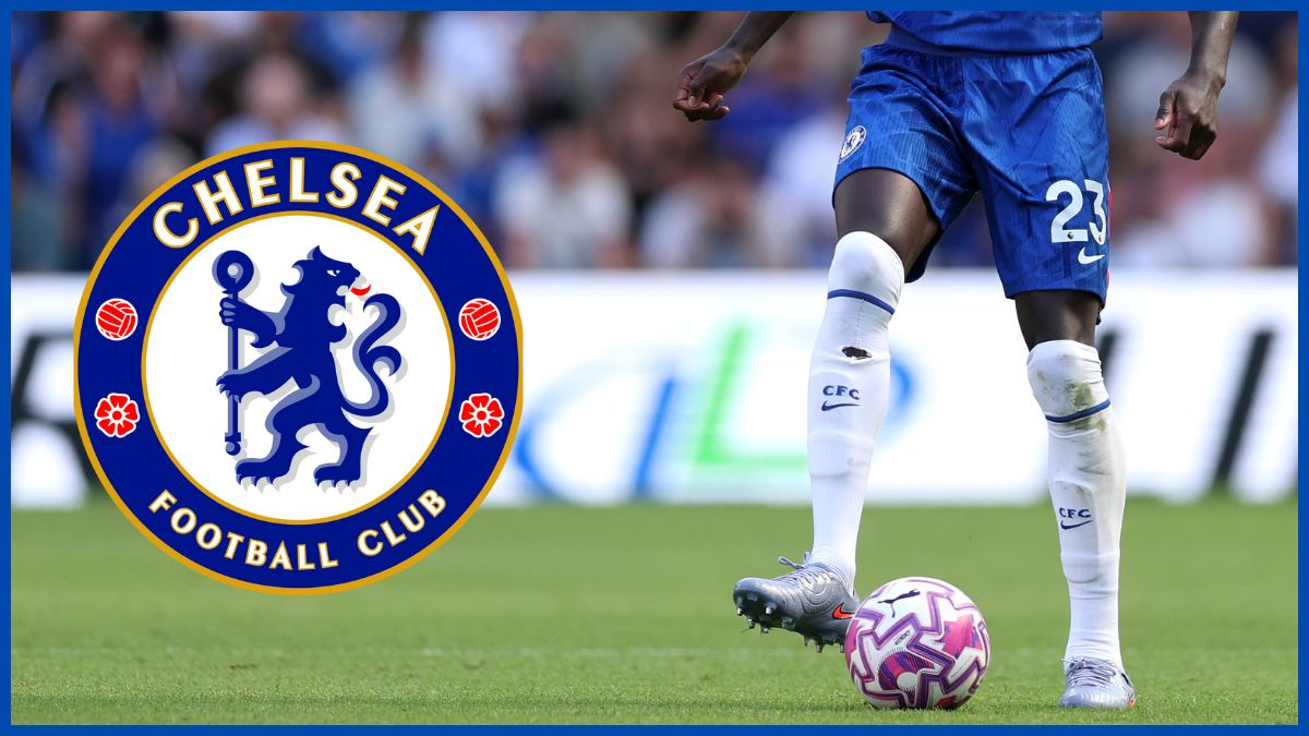 Trevoh Chalobah with a Chelsea logo.