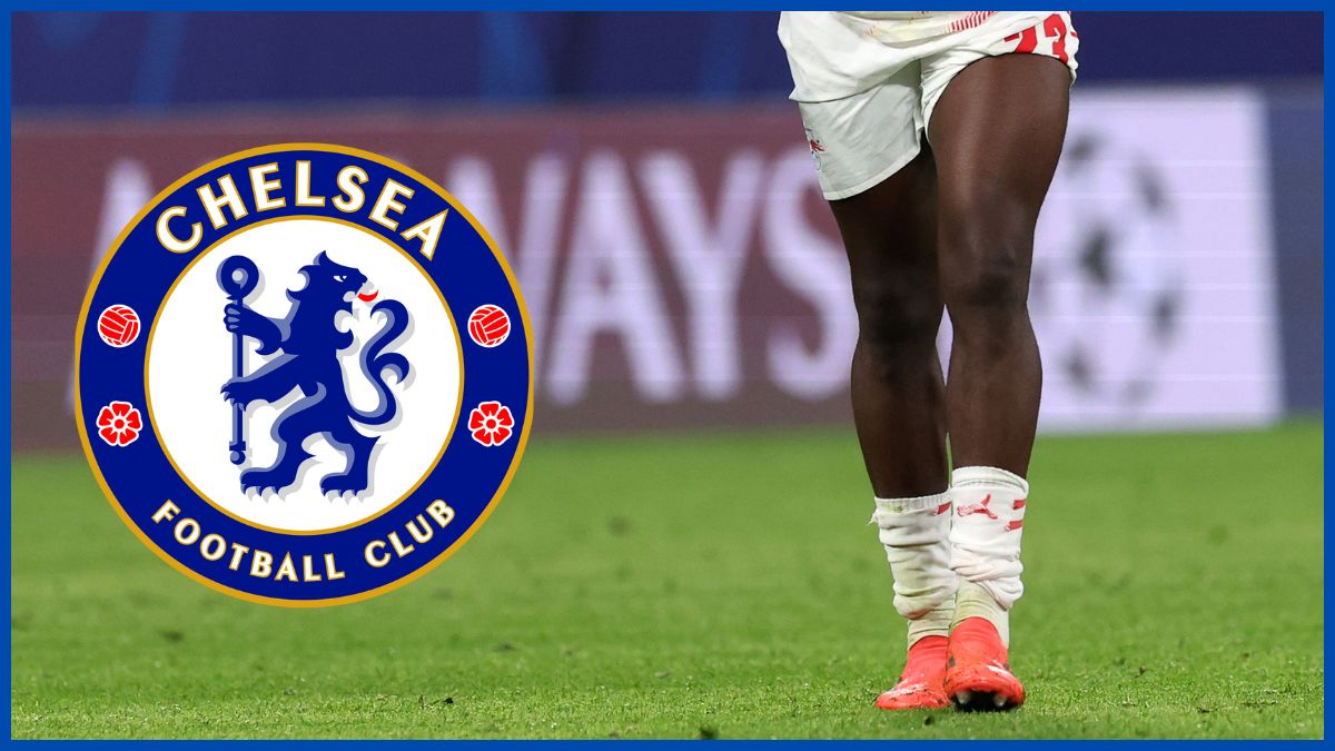 Castello Lukeba with a Chelsea logo.