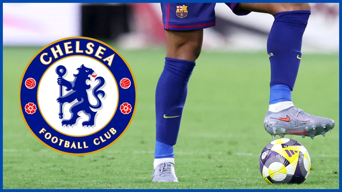 Ronald Araujo with a Chelsea logo.