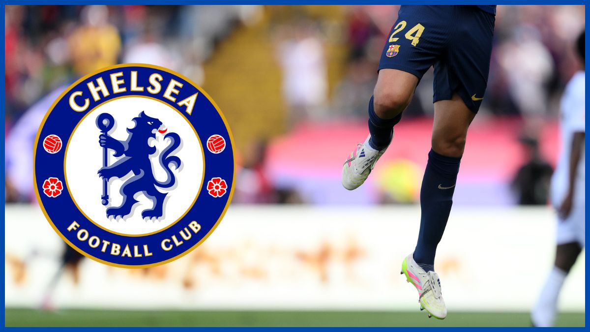 Eric Garcia with a Chelsea logo.