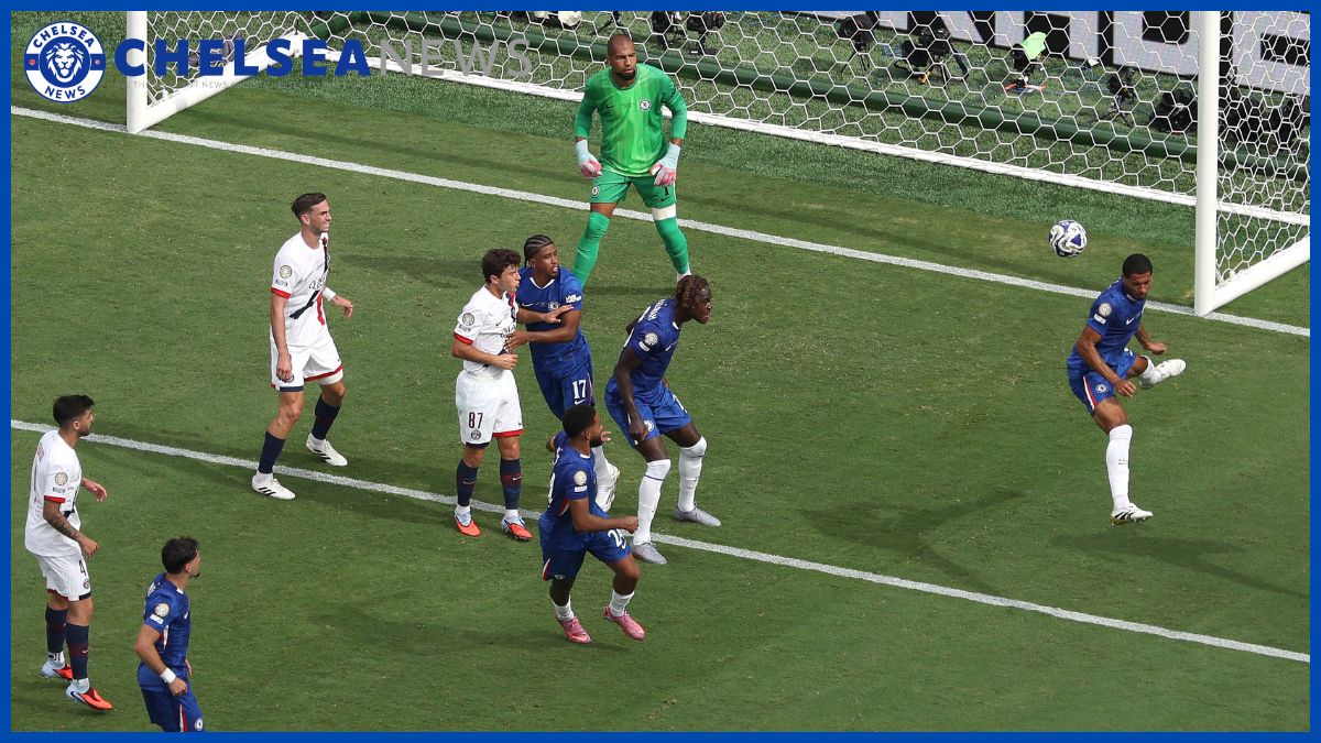 Chelsea defend a set piece at the Club World Cup.