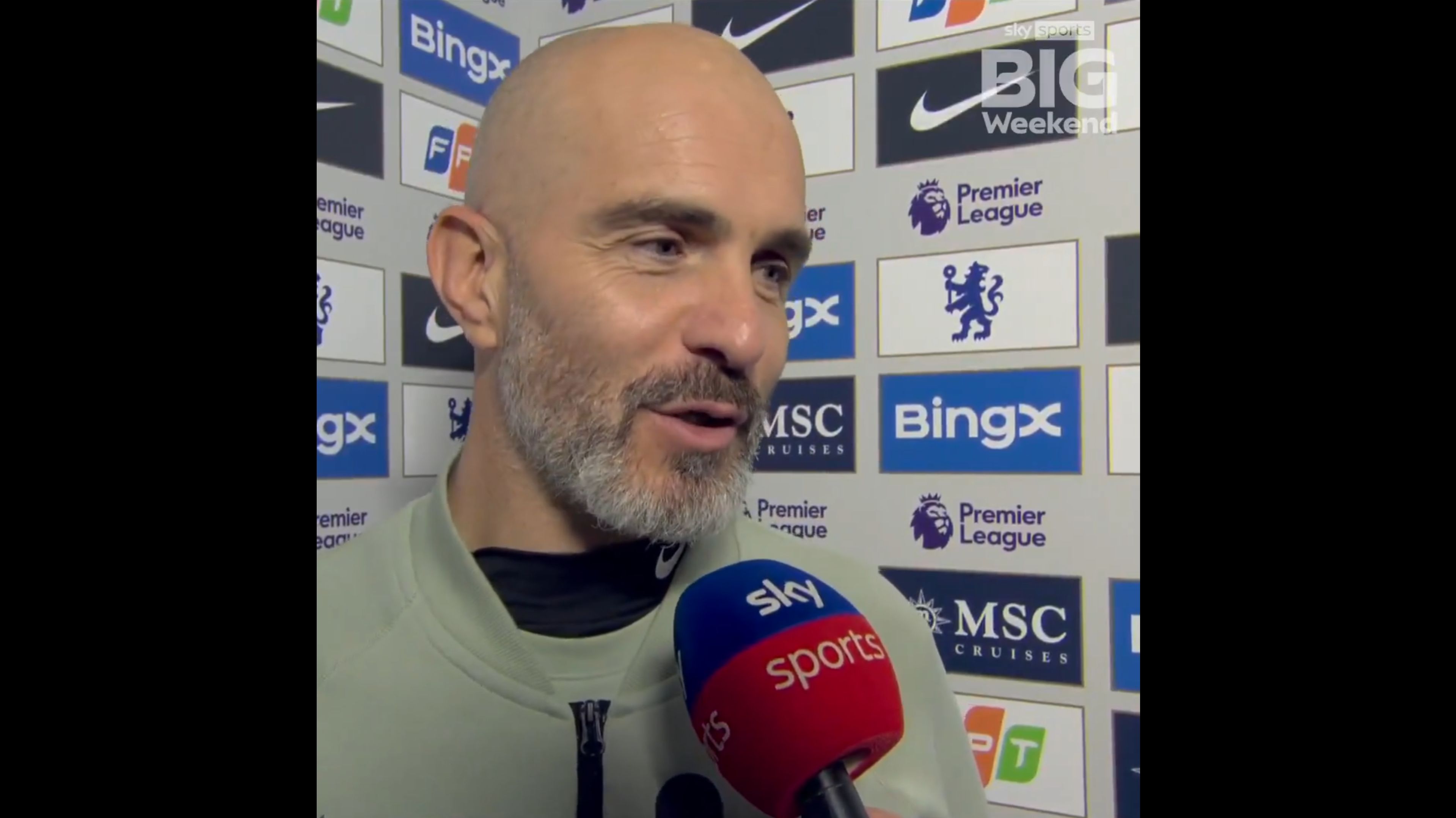 A delighted Enzo Maresca speaks about Malo Gusto's first goal.