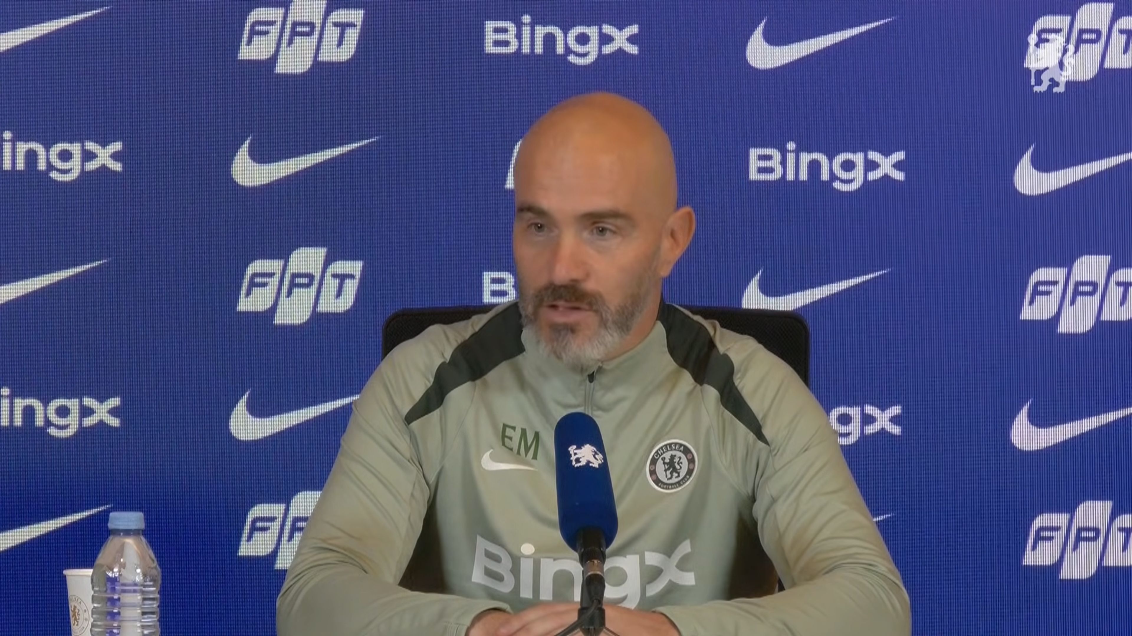 Enzo Maresca speaks in his Burnley press conference.