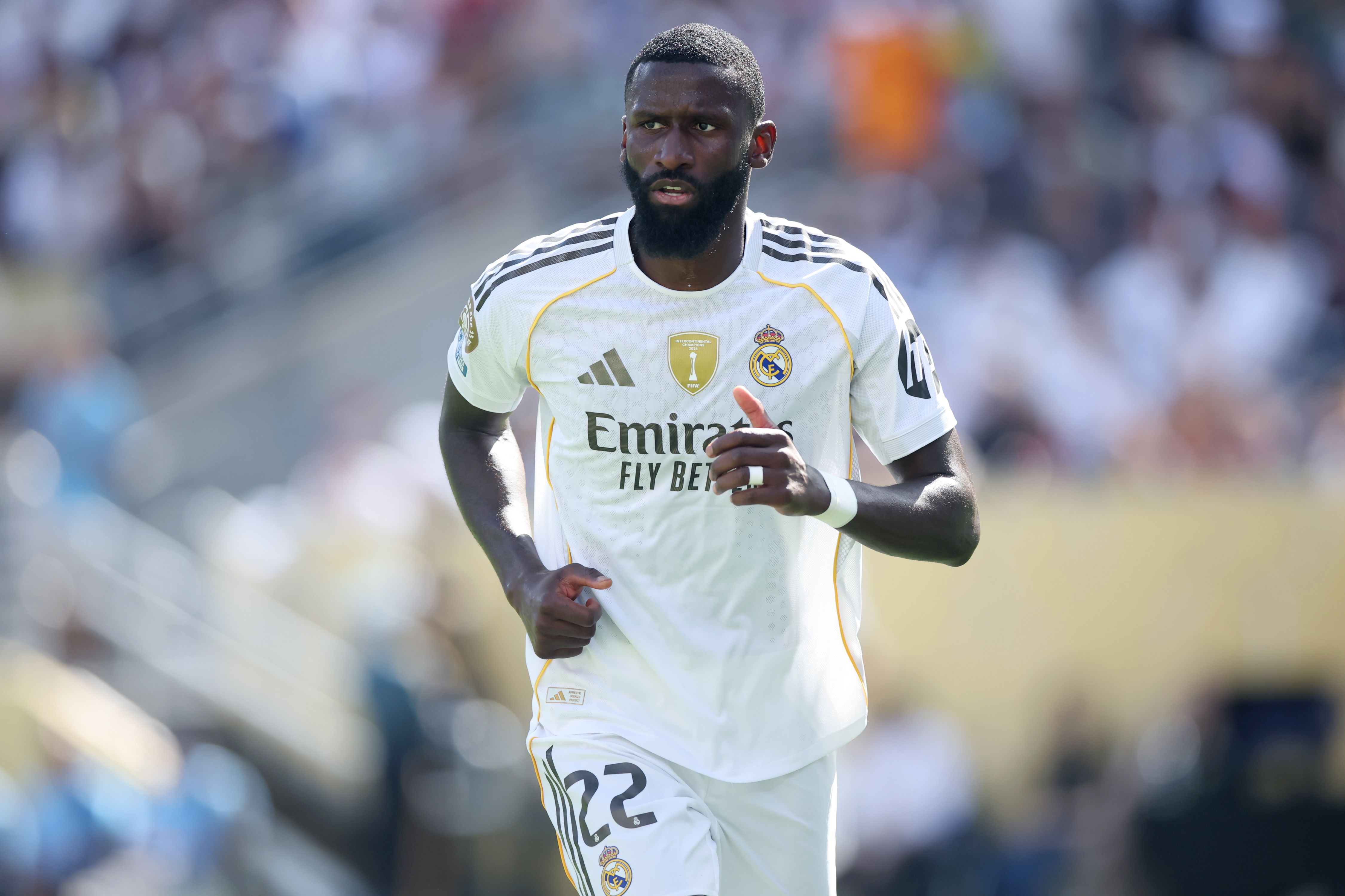 Antonio Rudiger in action for Real Madrid.