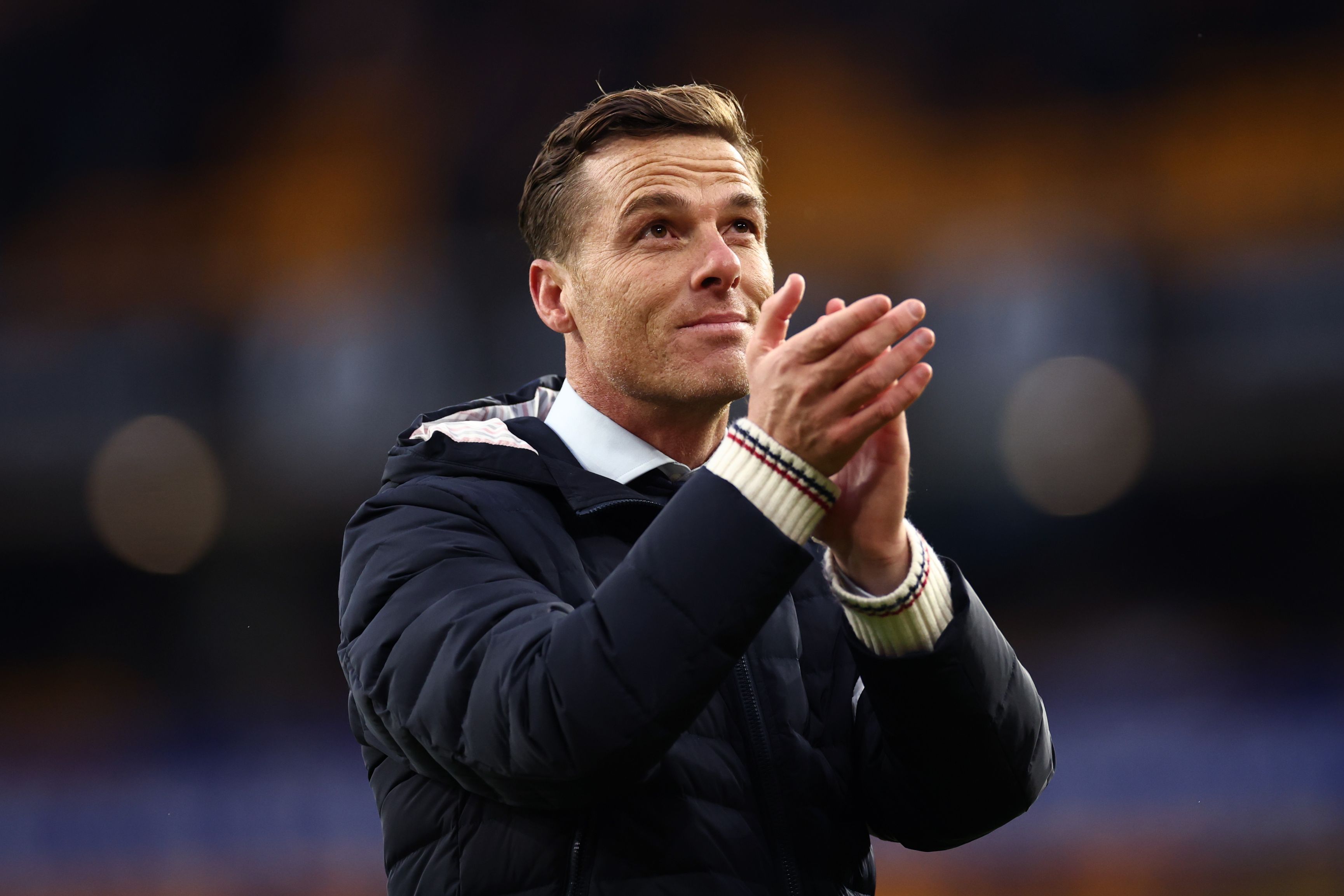 Scott Parker applauds the Burnley fans.