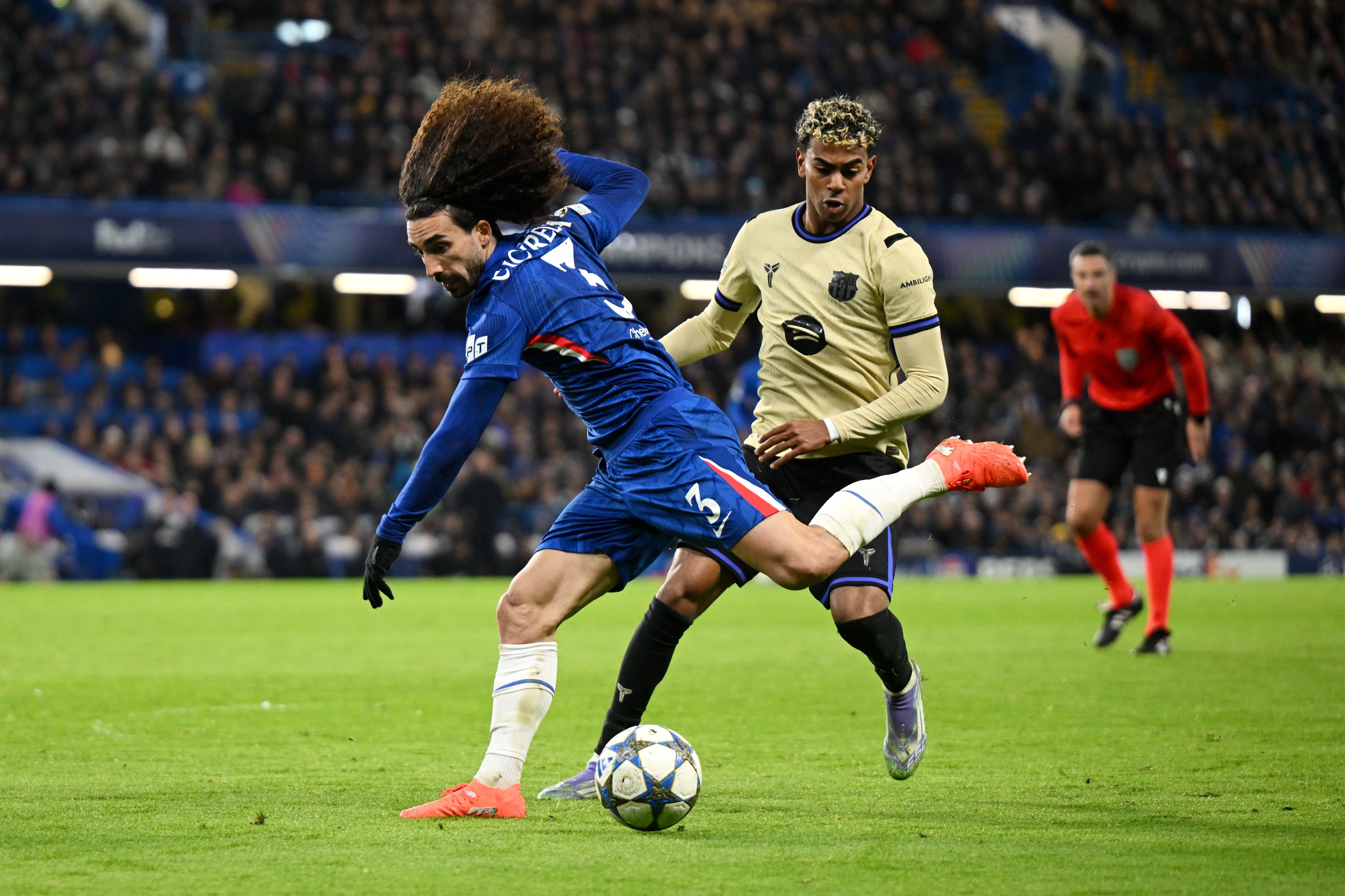 Marc Cucurella in action against Barcelona.