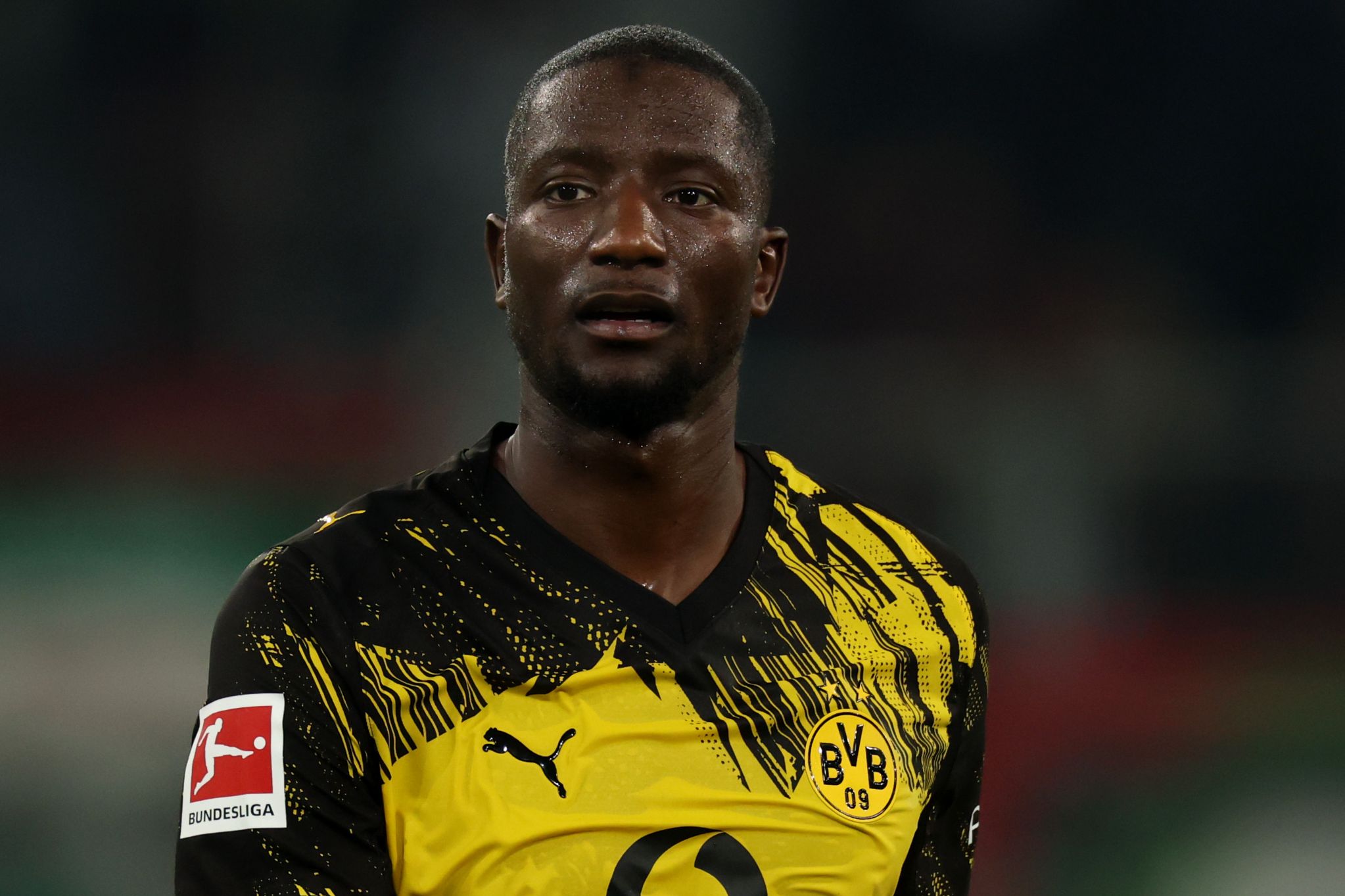 Serhou Guirassy in action for Borussia Dortmund.