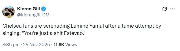 Kieran Gill on Chelsea fans chanting.