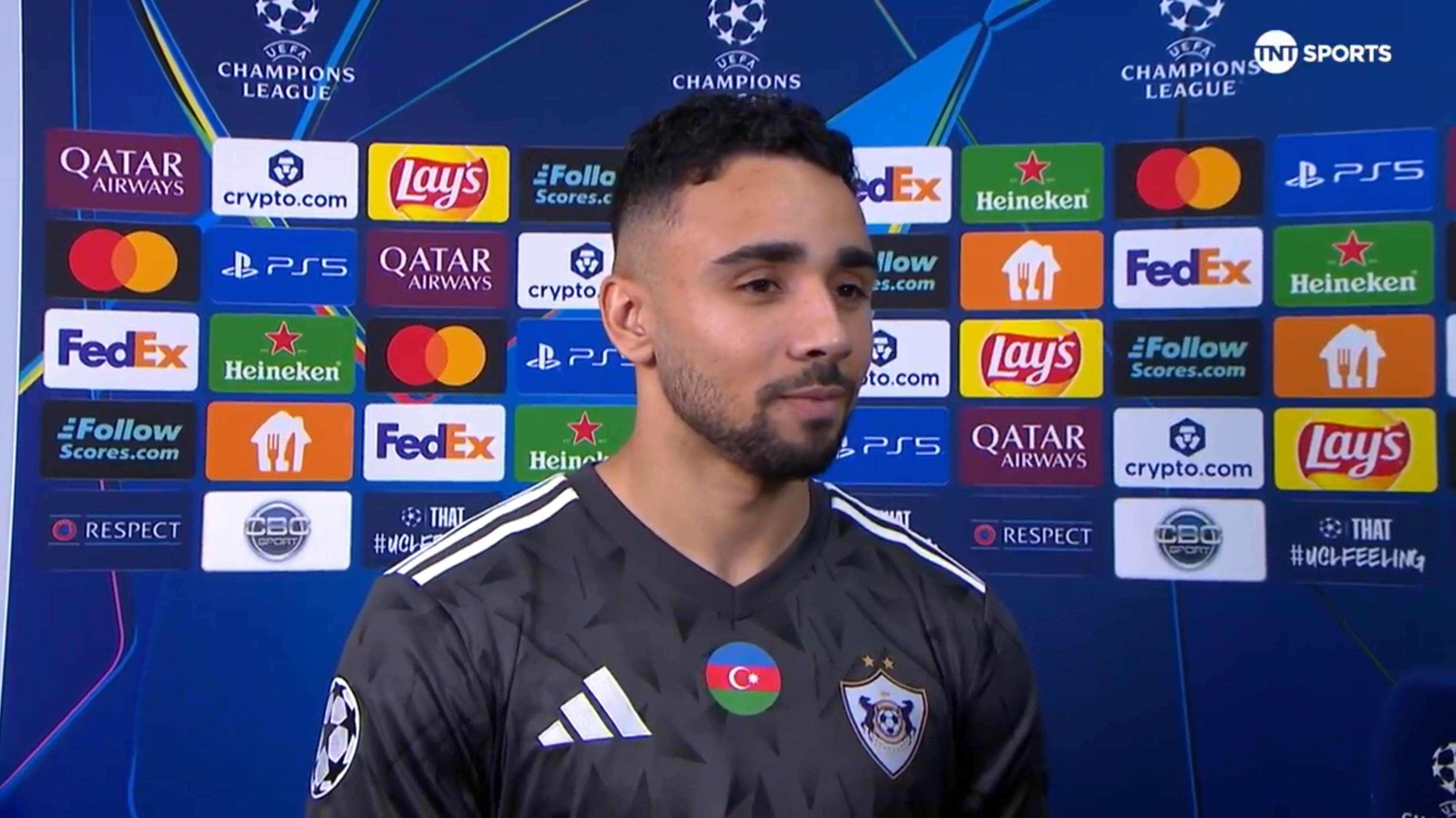 Leandro Andrade speaks after Qarabag got a draw with Chelsea.
