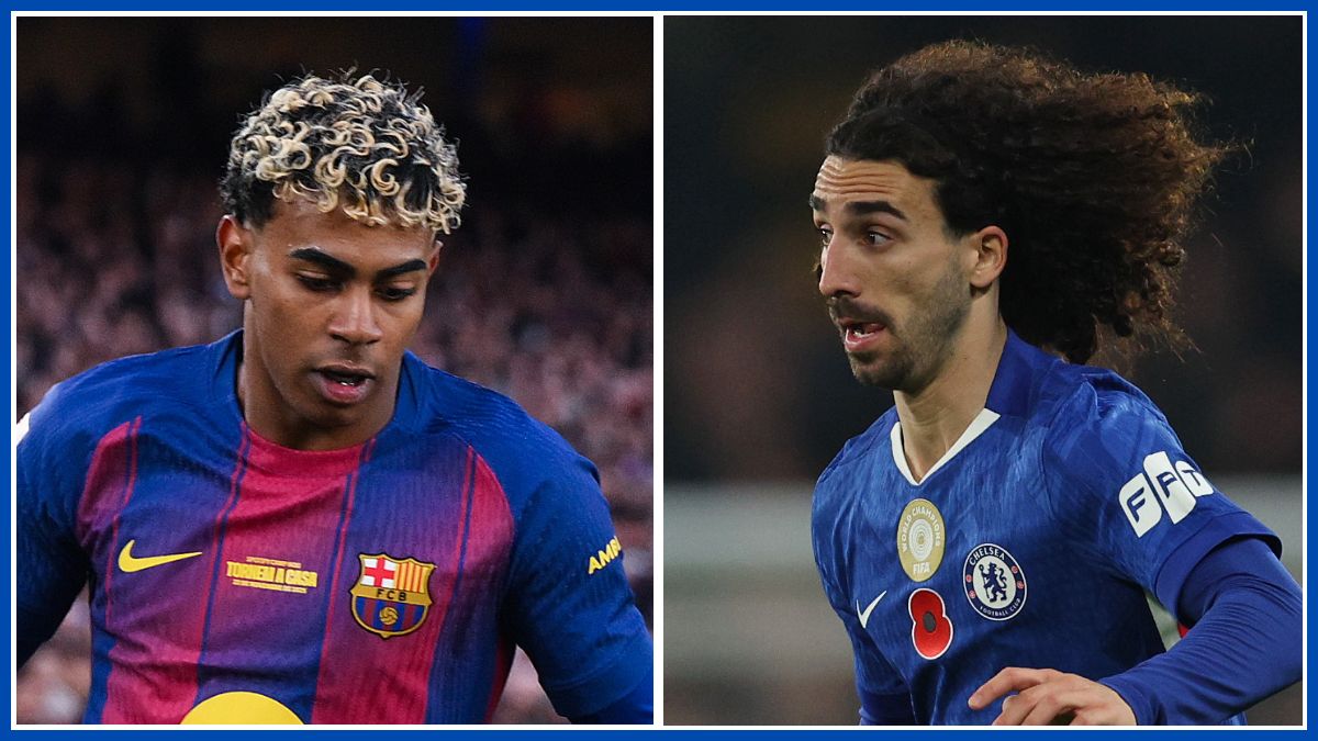 Lamime Yamal and Marc Cucurella.