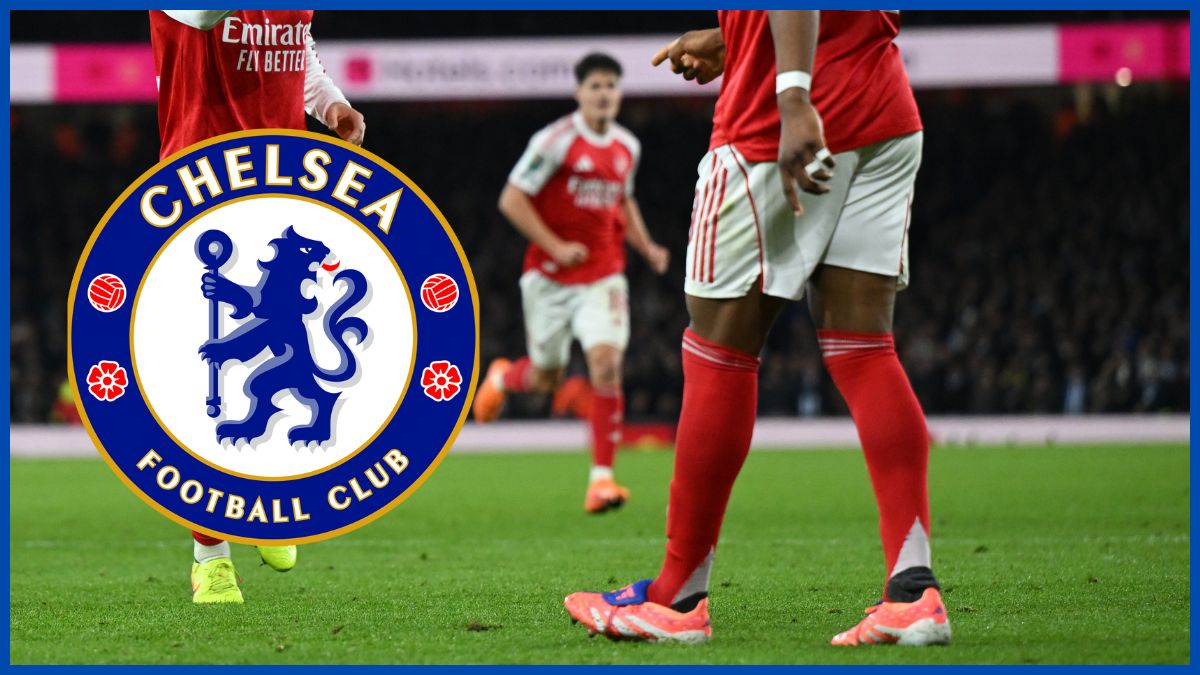 Myles Lewis-Skelly playing for Arsenal.