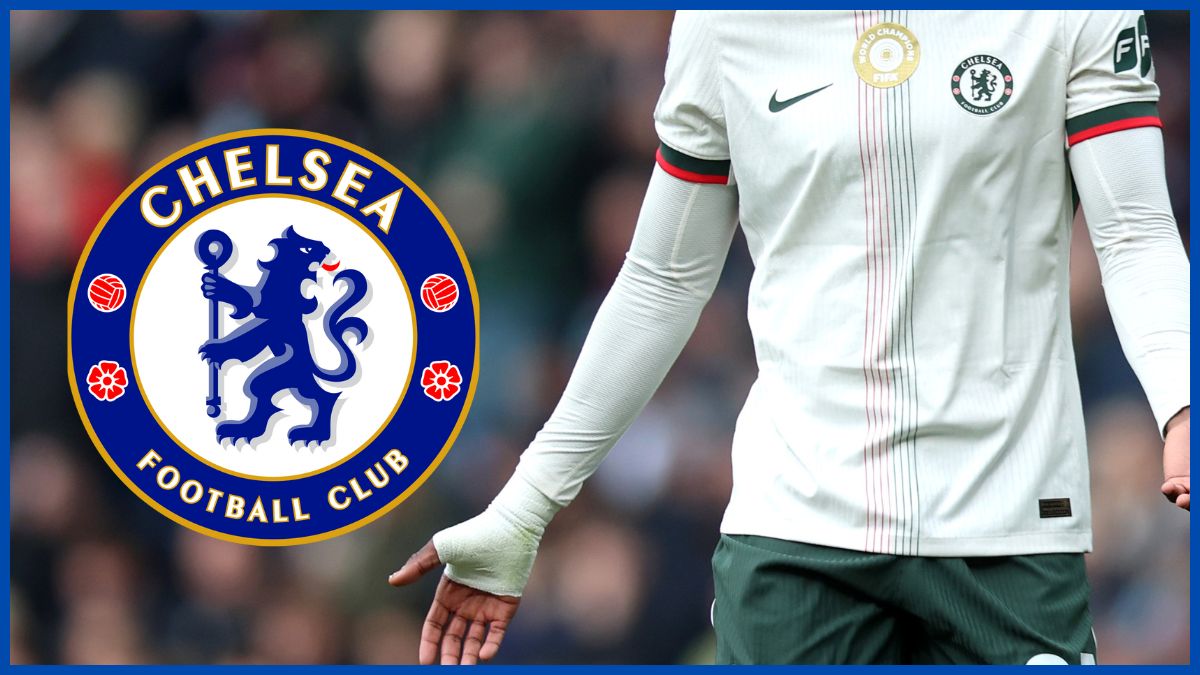 Trevoh Chalobah with a Chelsea logo.